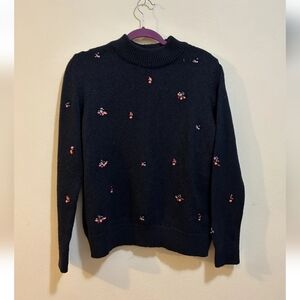 M & S Collection Women's Jumper Sweater Sz UK 12 / EUR 40 Blue Sequin Cotton